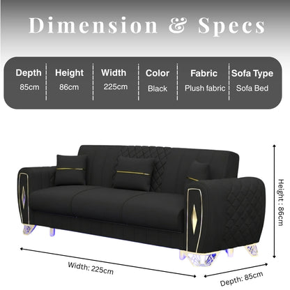 3 Seater Black