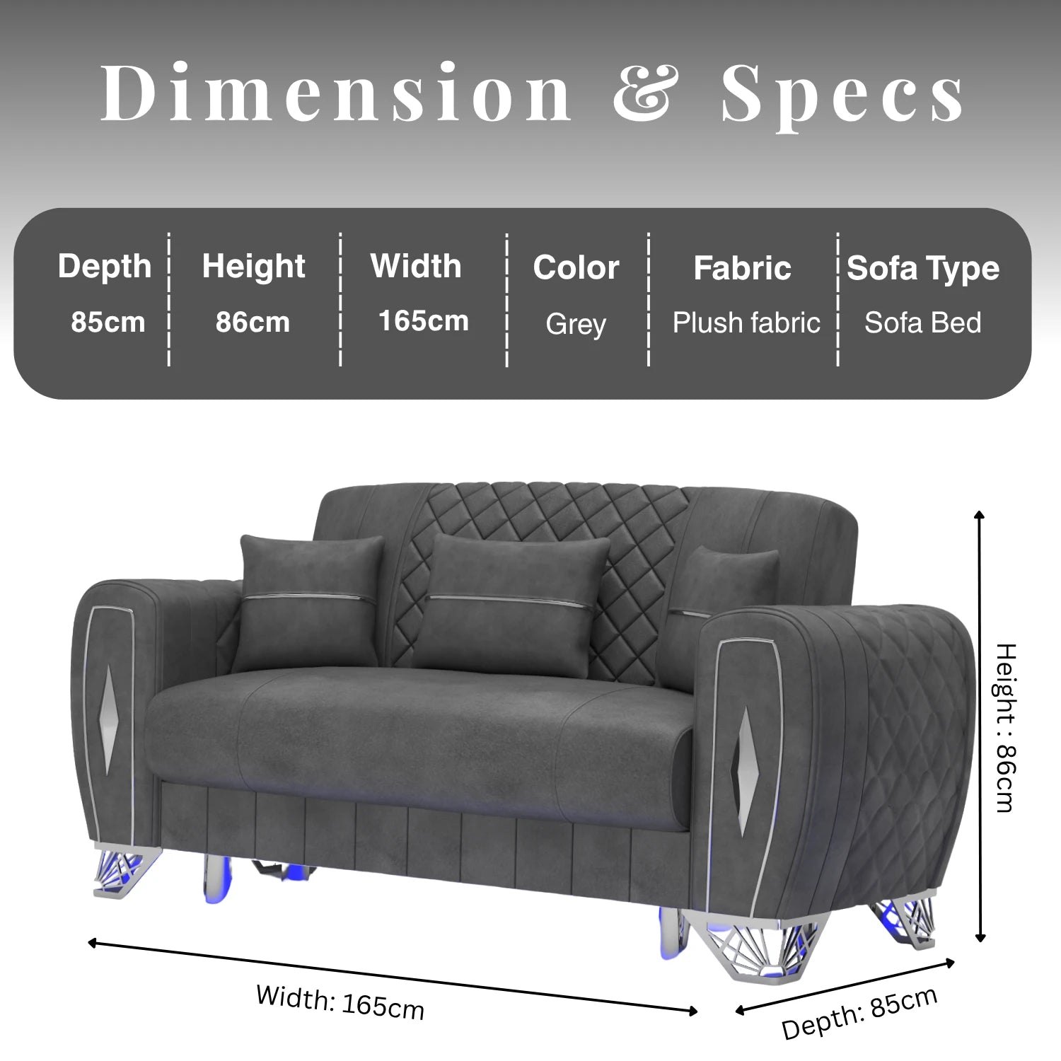 3+2 Seater Grey