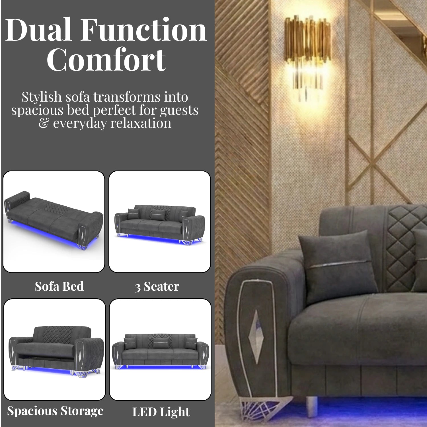 3+2 Seater Grey