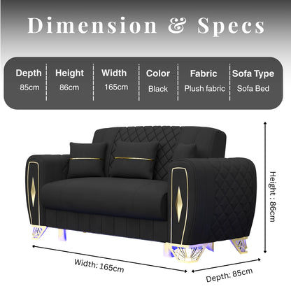 3+2 Seater Black