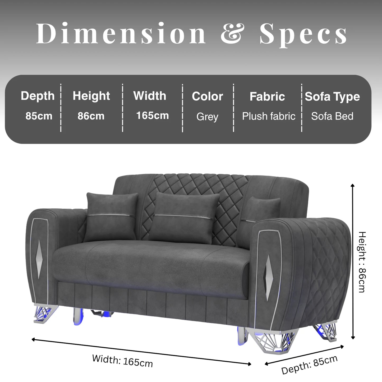 2 Seater Grey