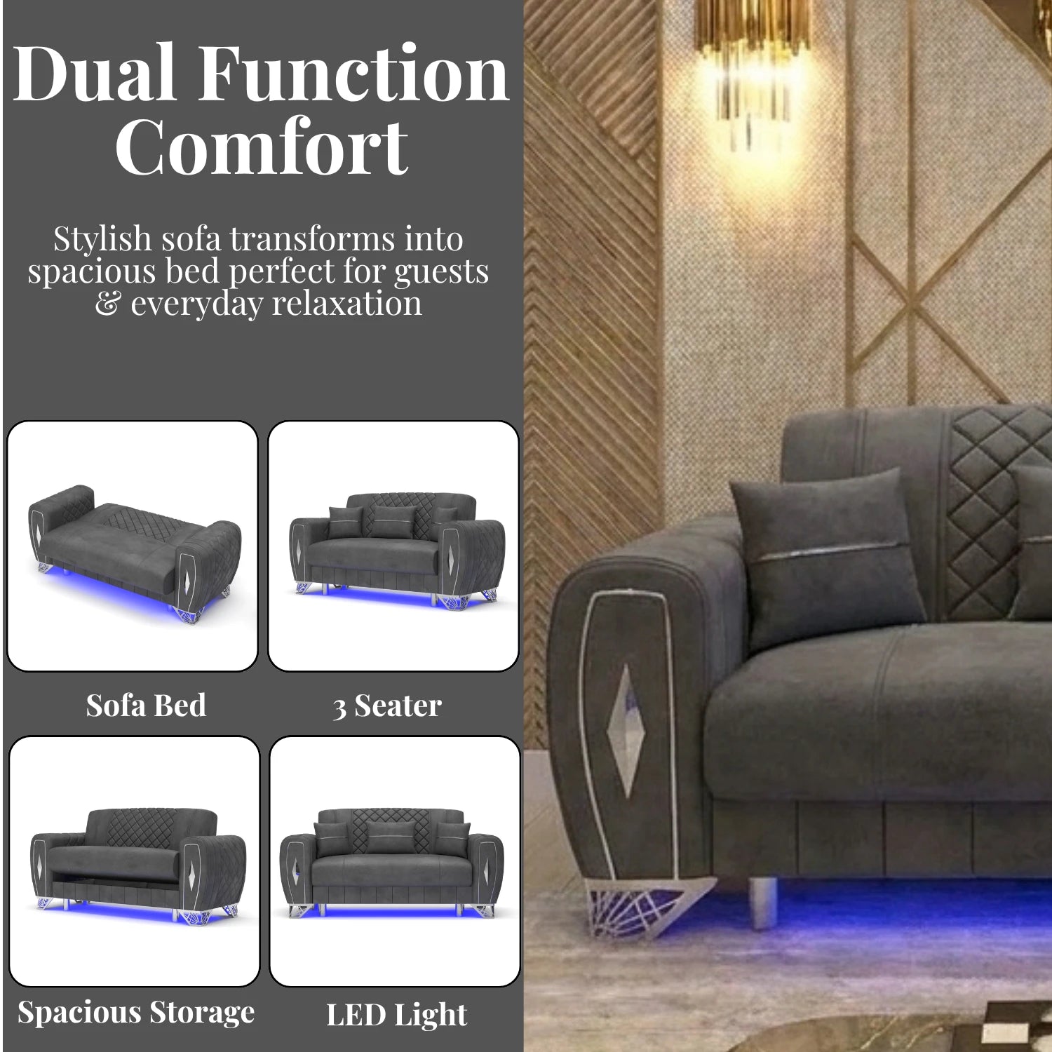 2 Seater Grey