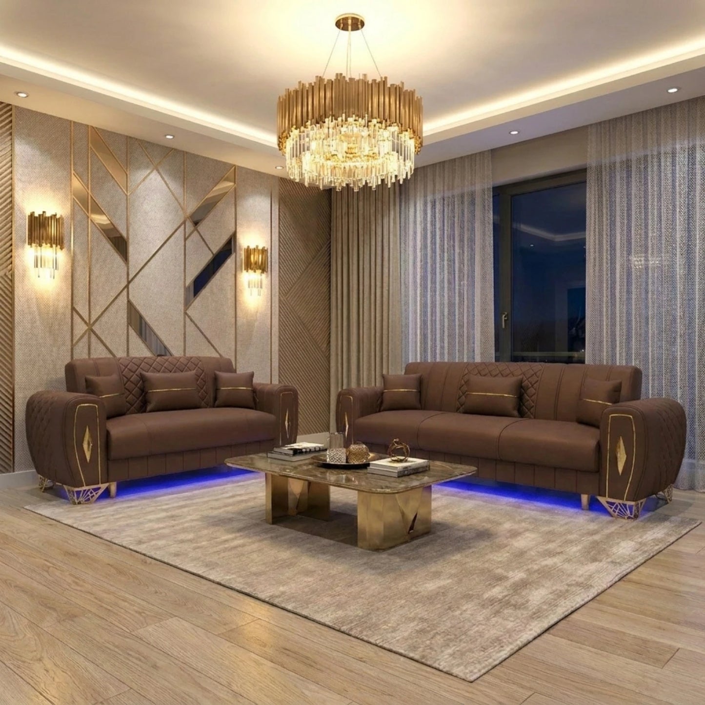 3+2 Seater Brown