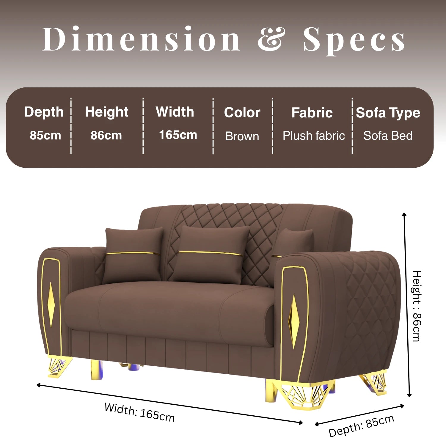 2 Seater Brown