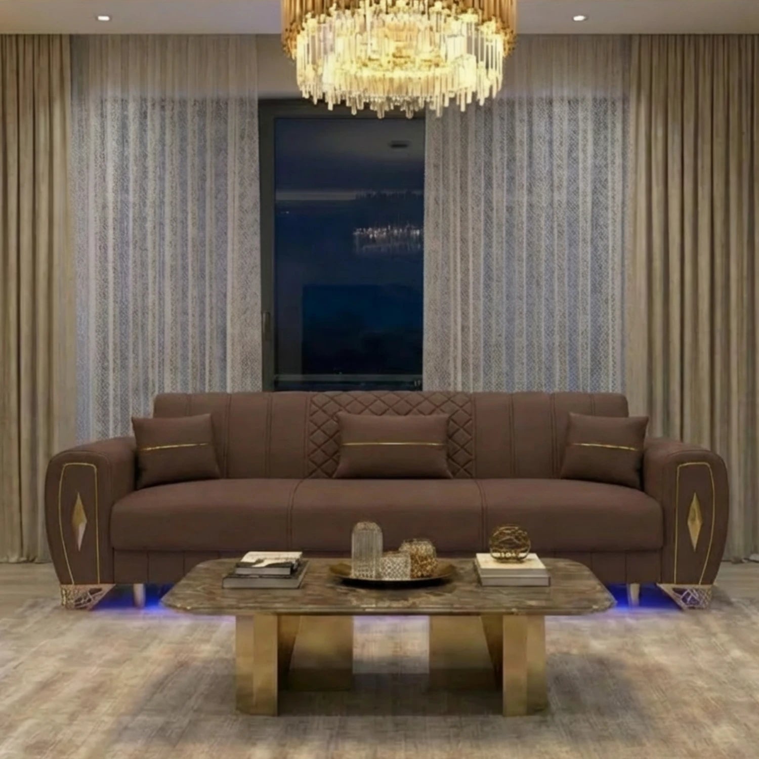 3 Seater Brown