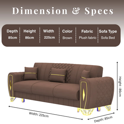3 Seater Brown