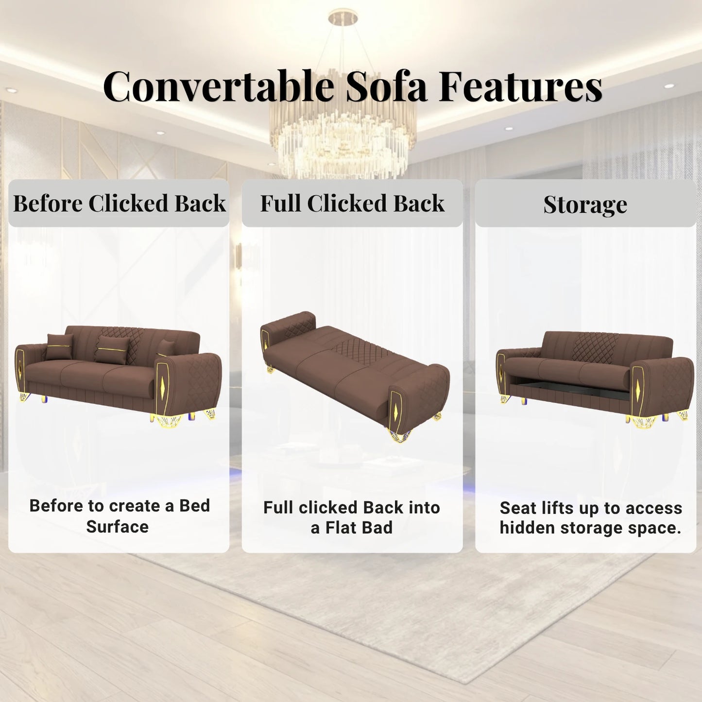 3 Seater Brown