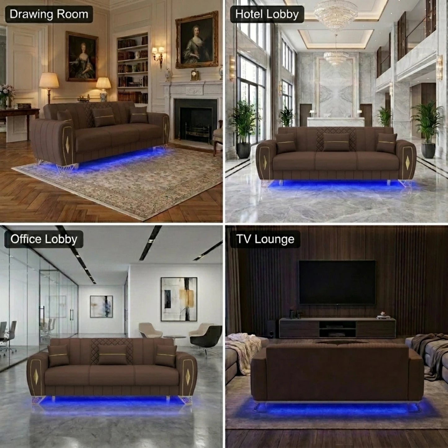 3 Seater Brown