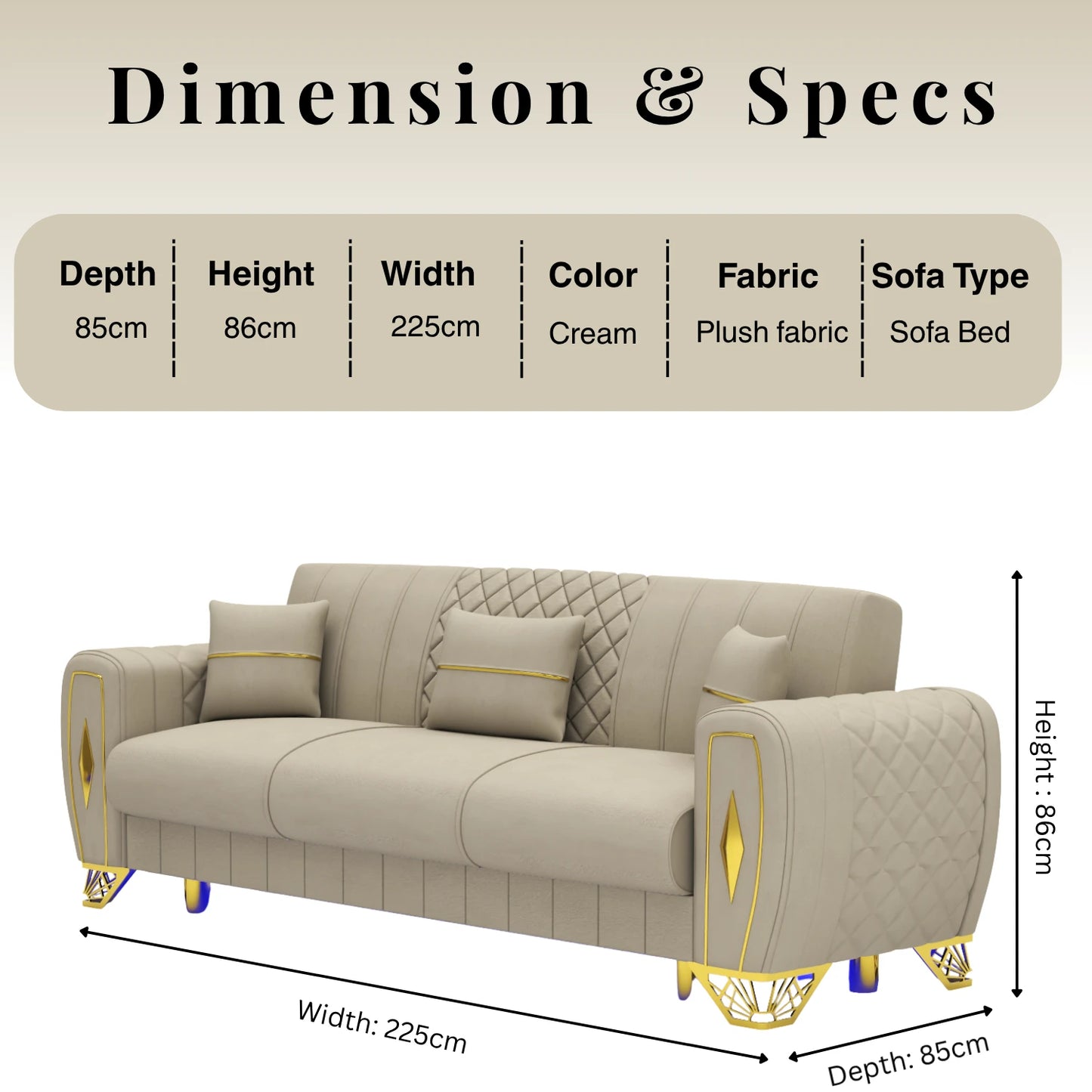 3+2 Seater Cream