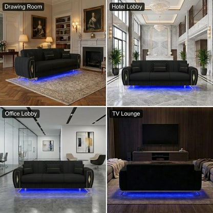 3+2 Seater Black