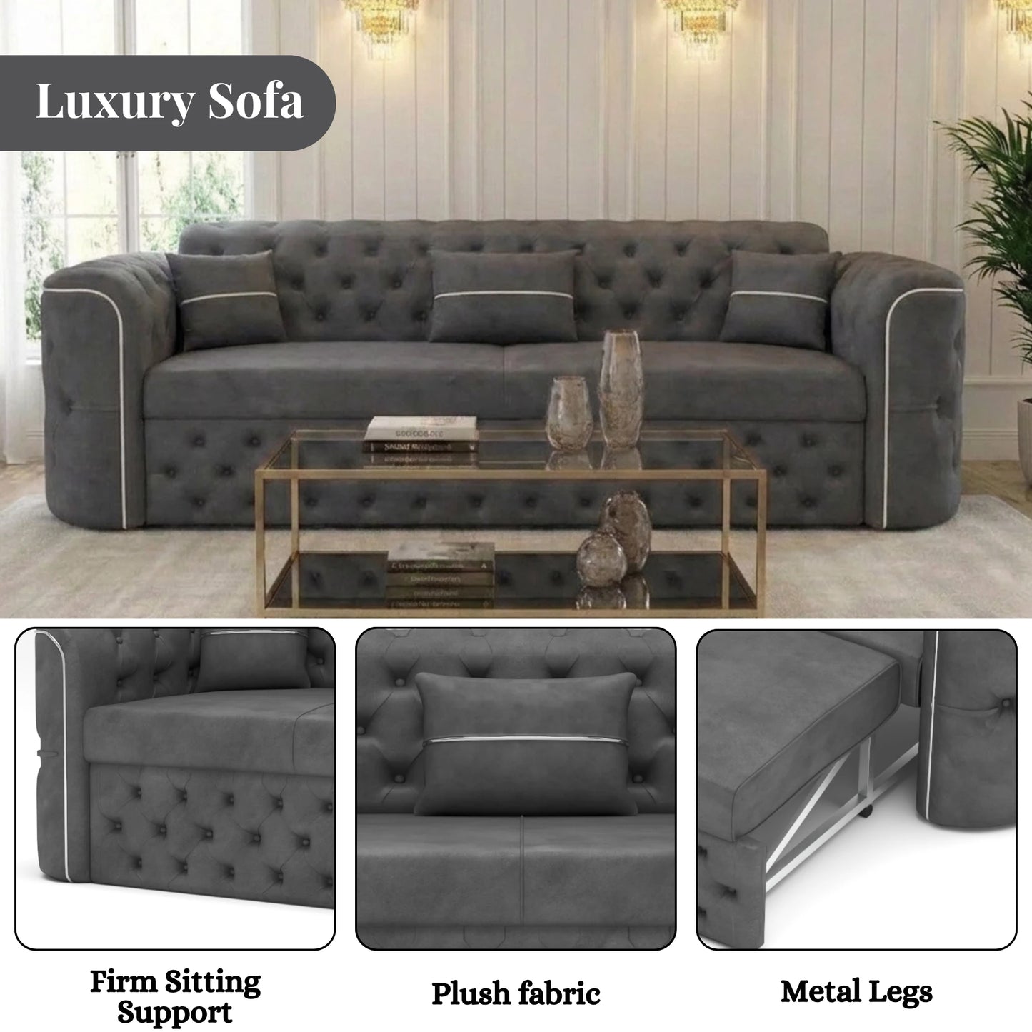 3 Seater Grey