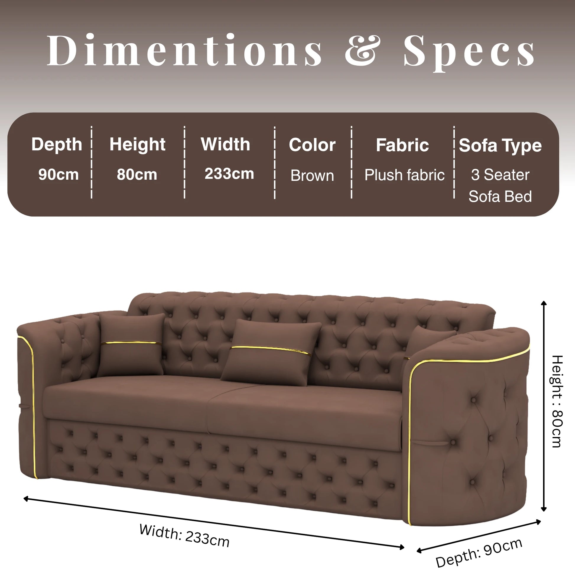 3+2 Seater Brown