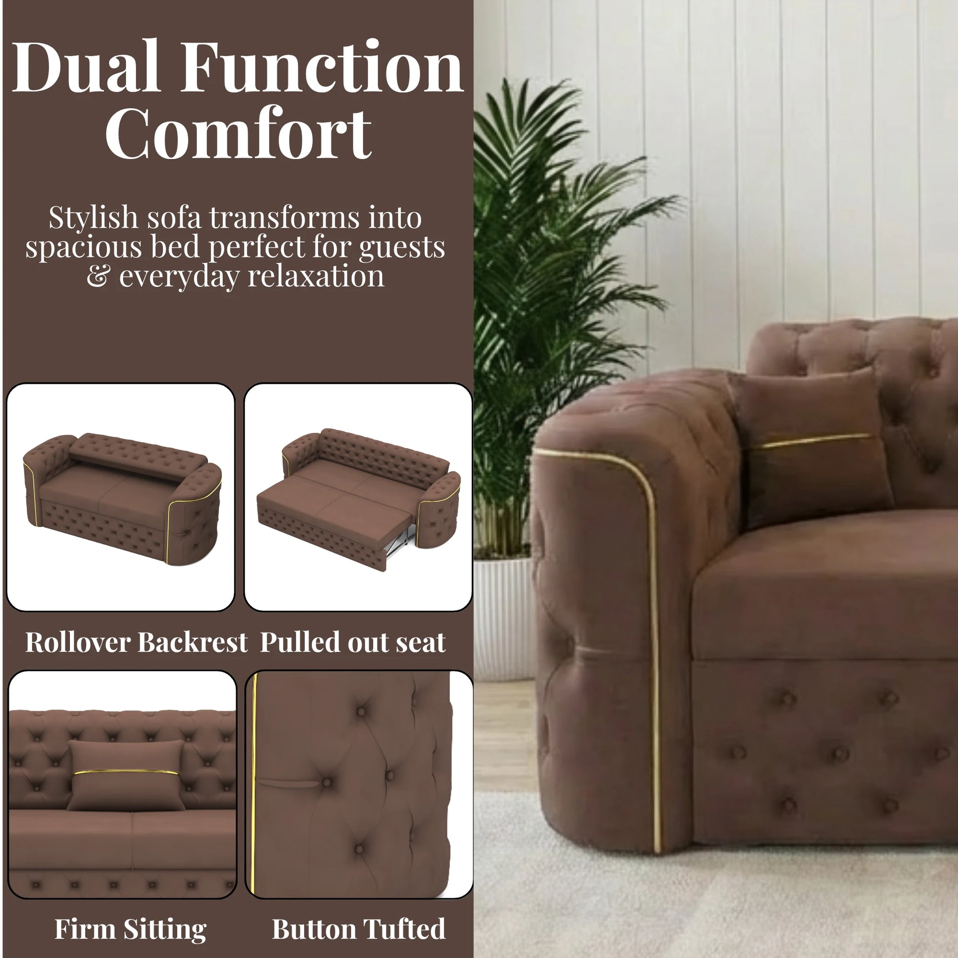 3+2 Seater Brown