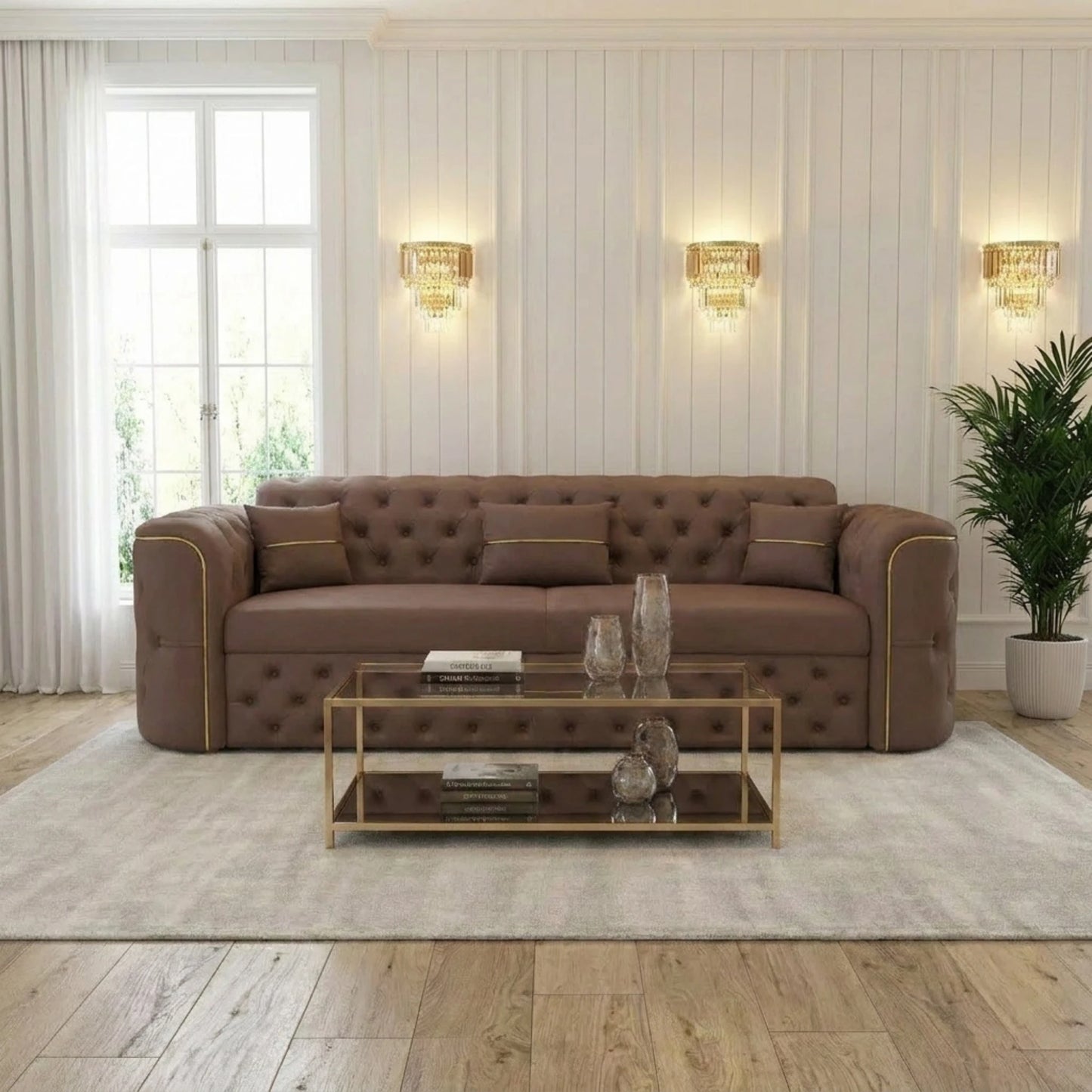 3 Seater Brown