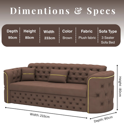 3 Seater Brown