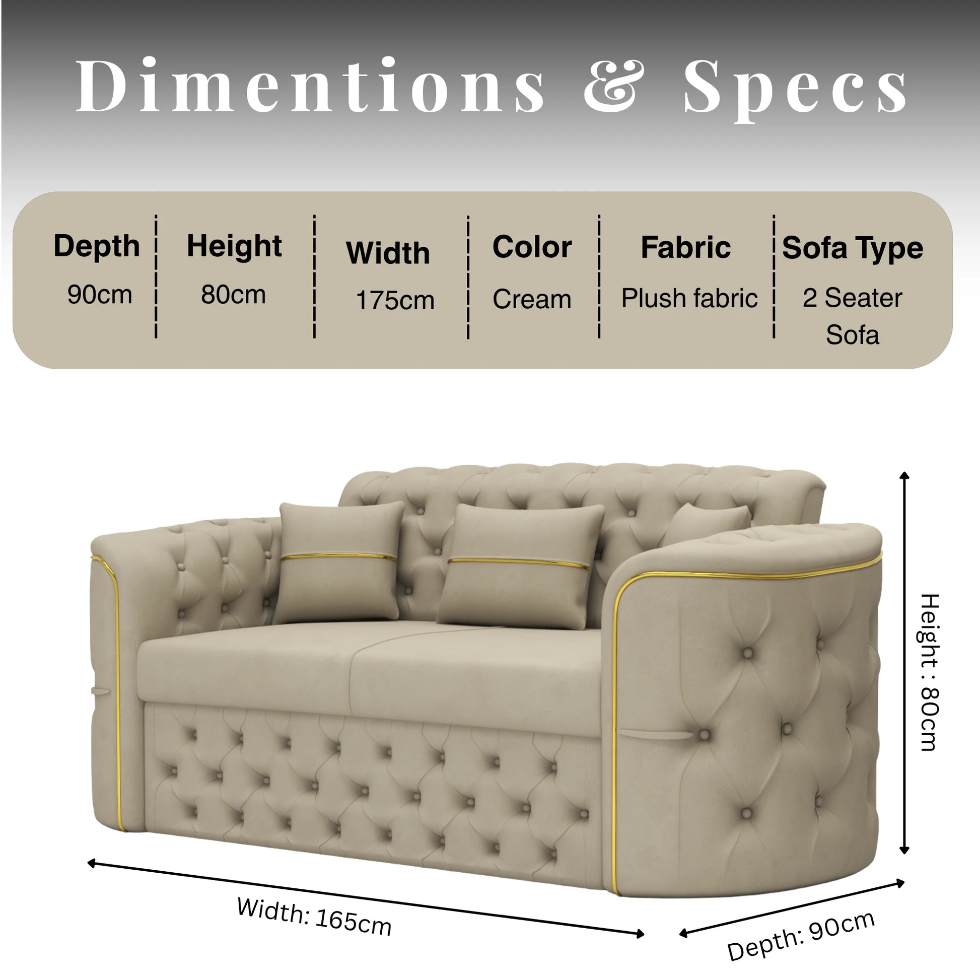 3+2 Seater Cream