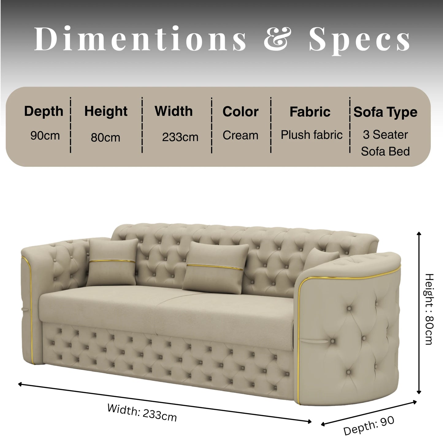 3+2 Seater Cream