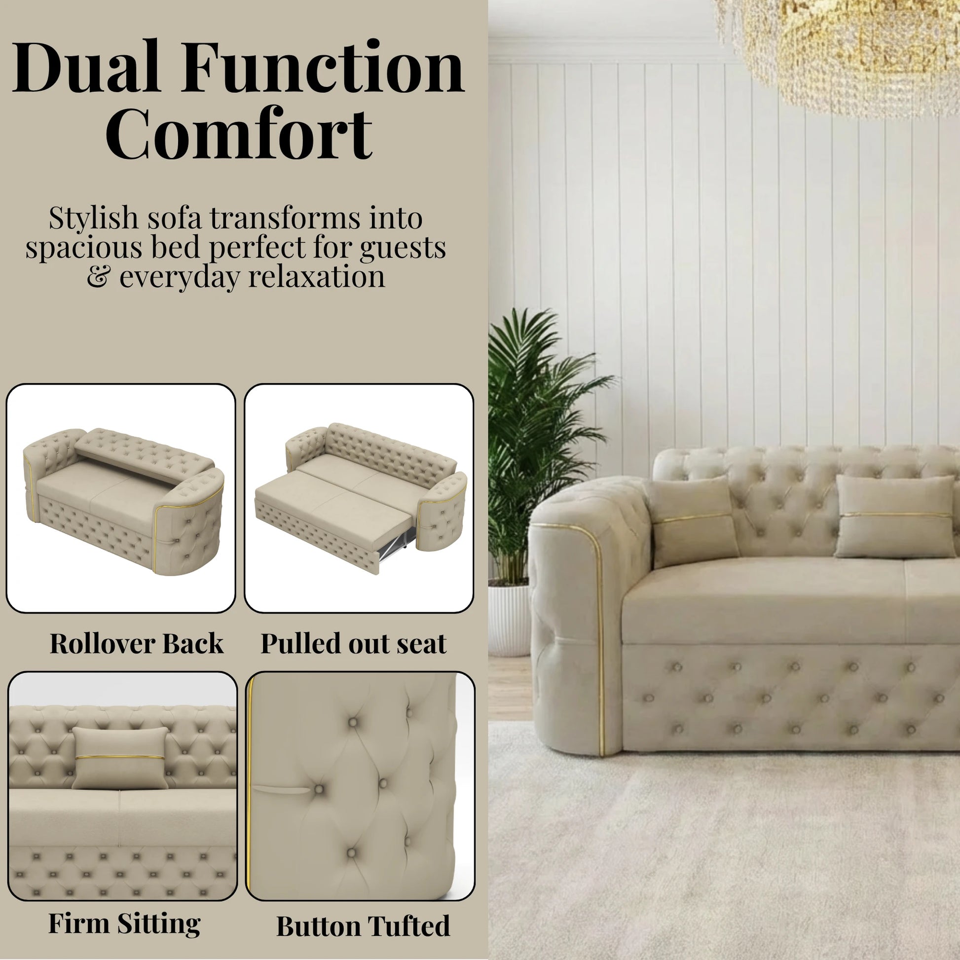 3+2 Seater Cream