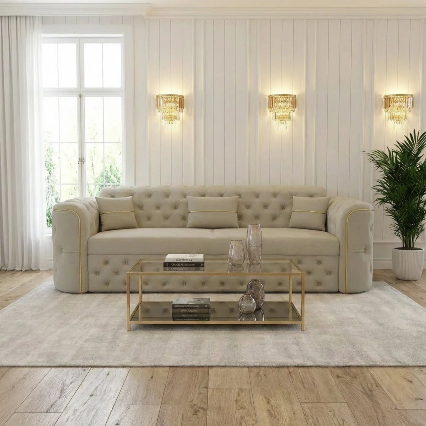 3 Seater Cream