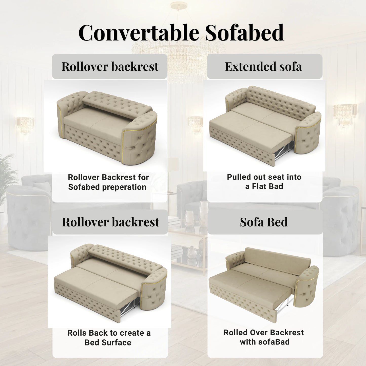 3 Seater Cream