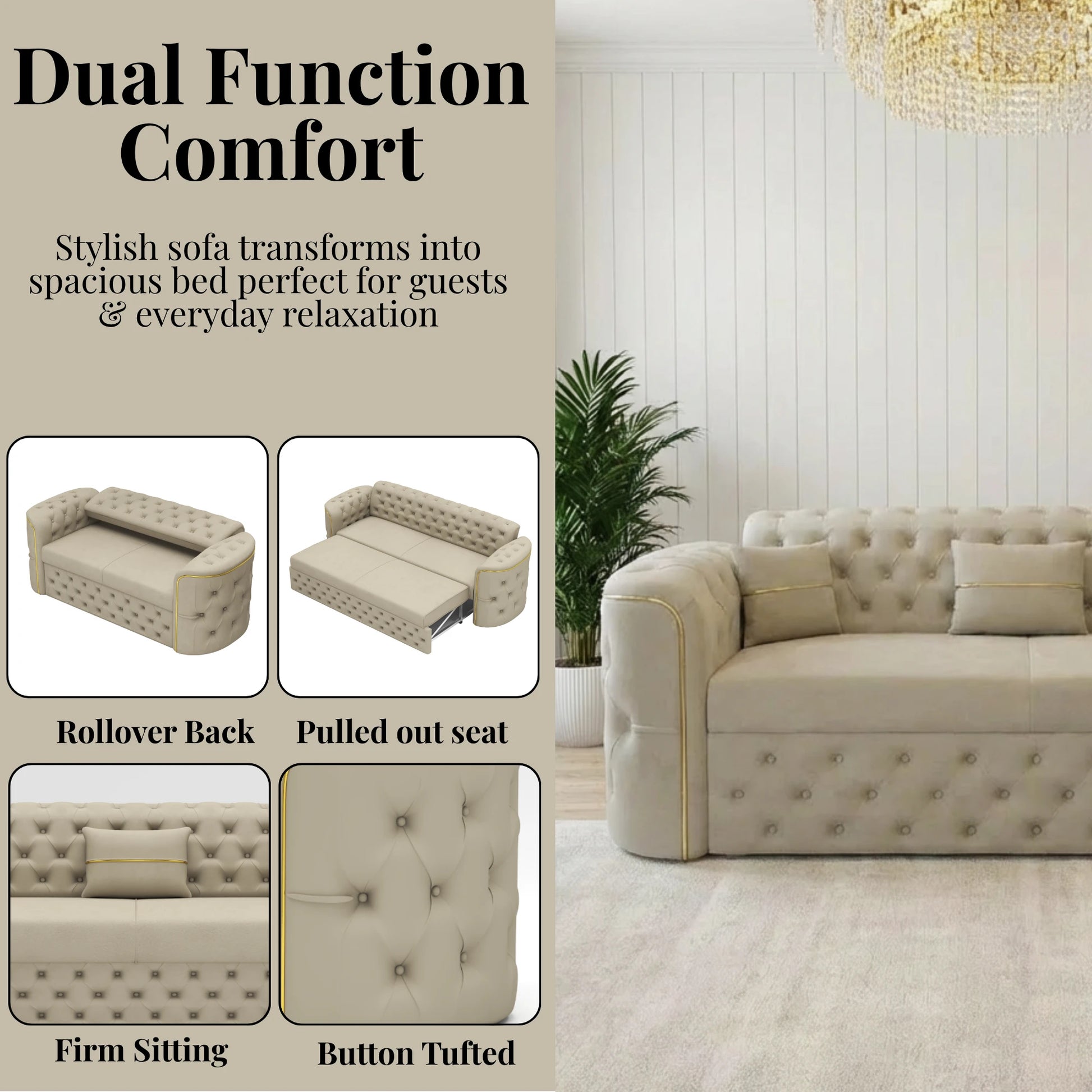 3 Seater Cream