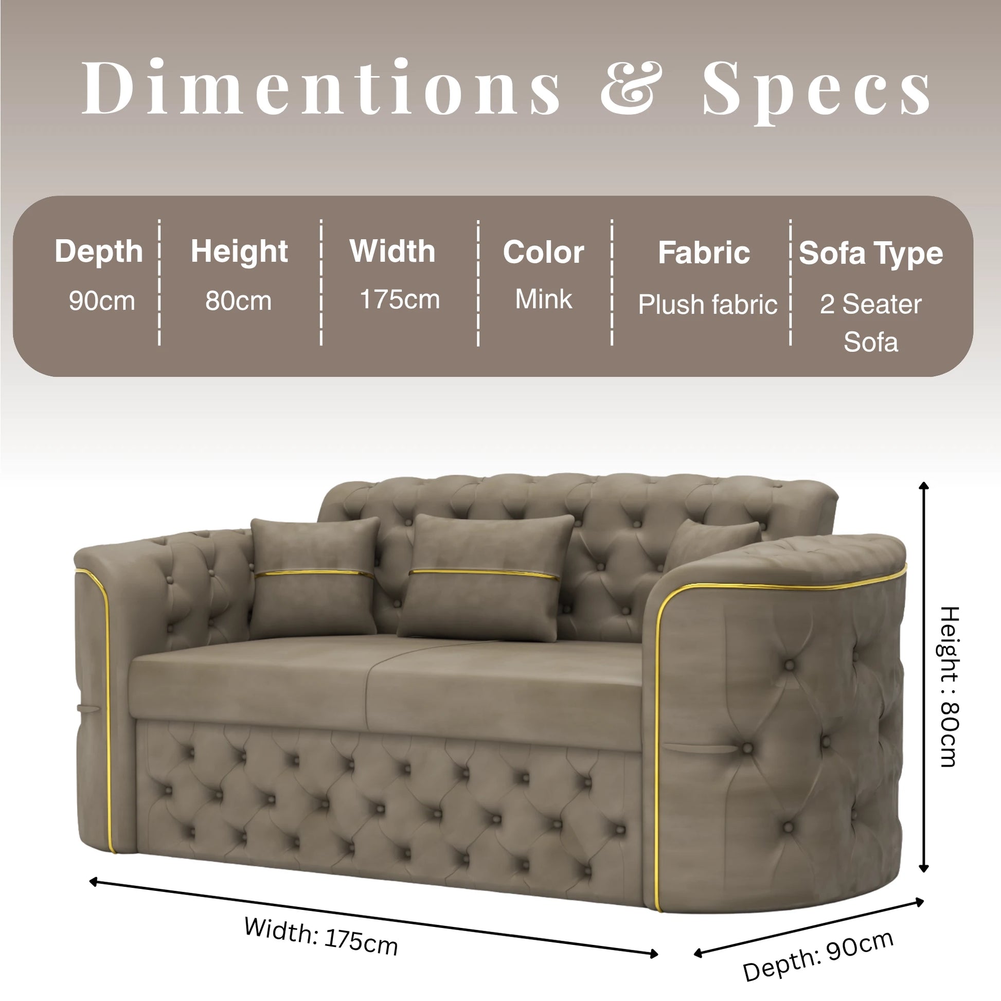 3+2 Seater Mink