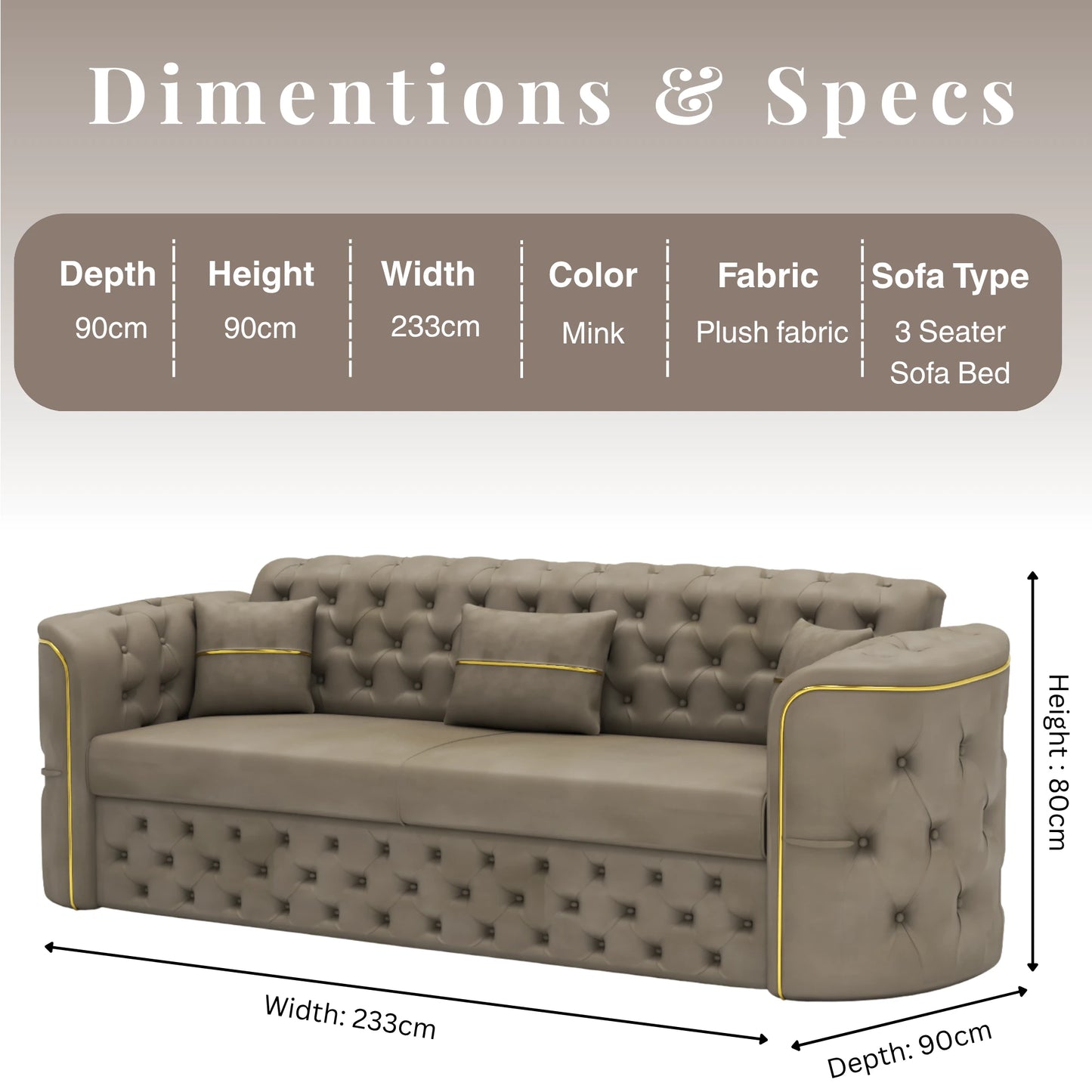 3+2 Seater Mink