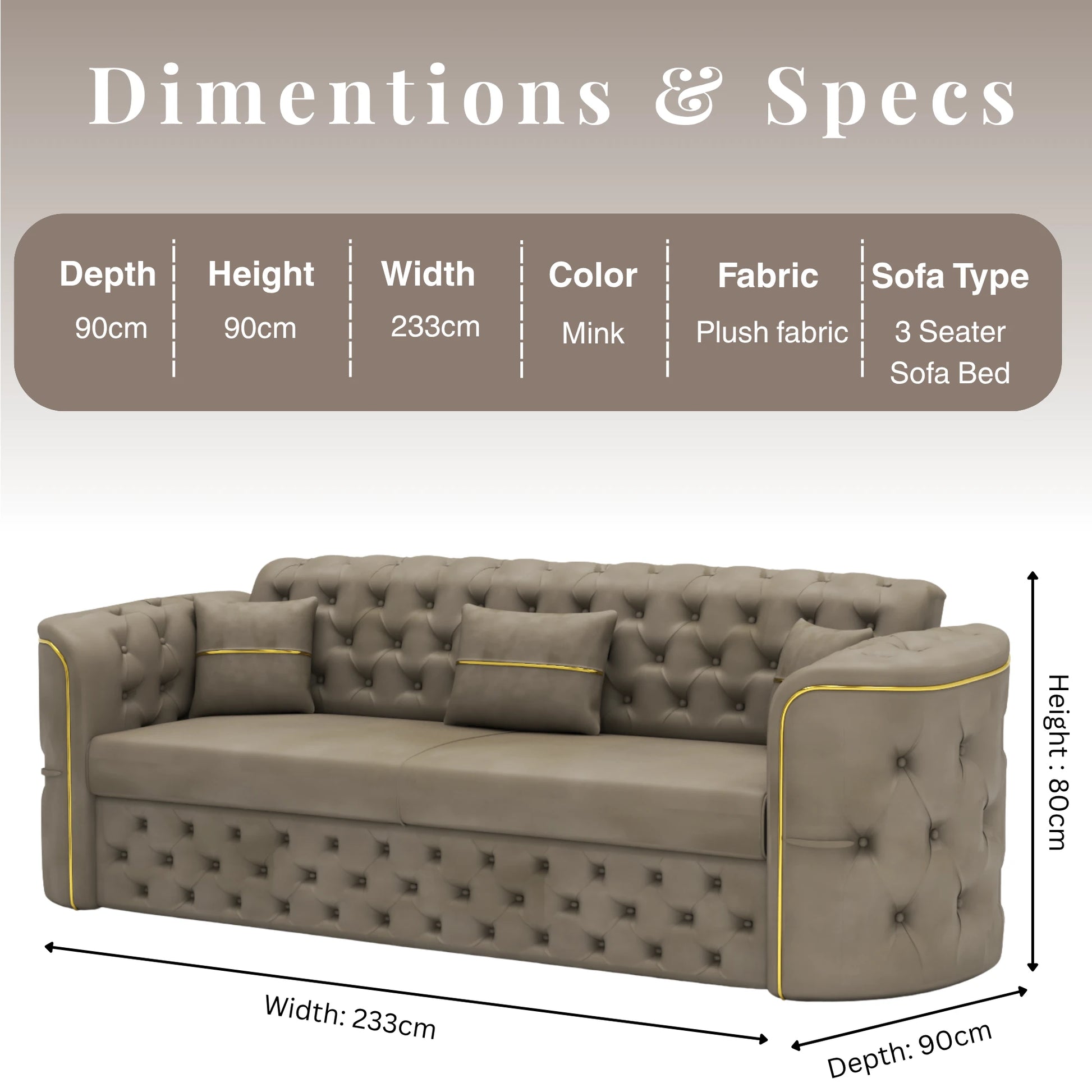3+2 Seater Mink