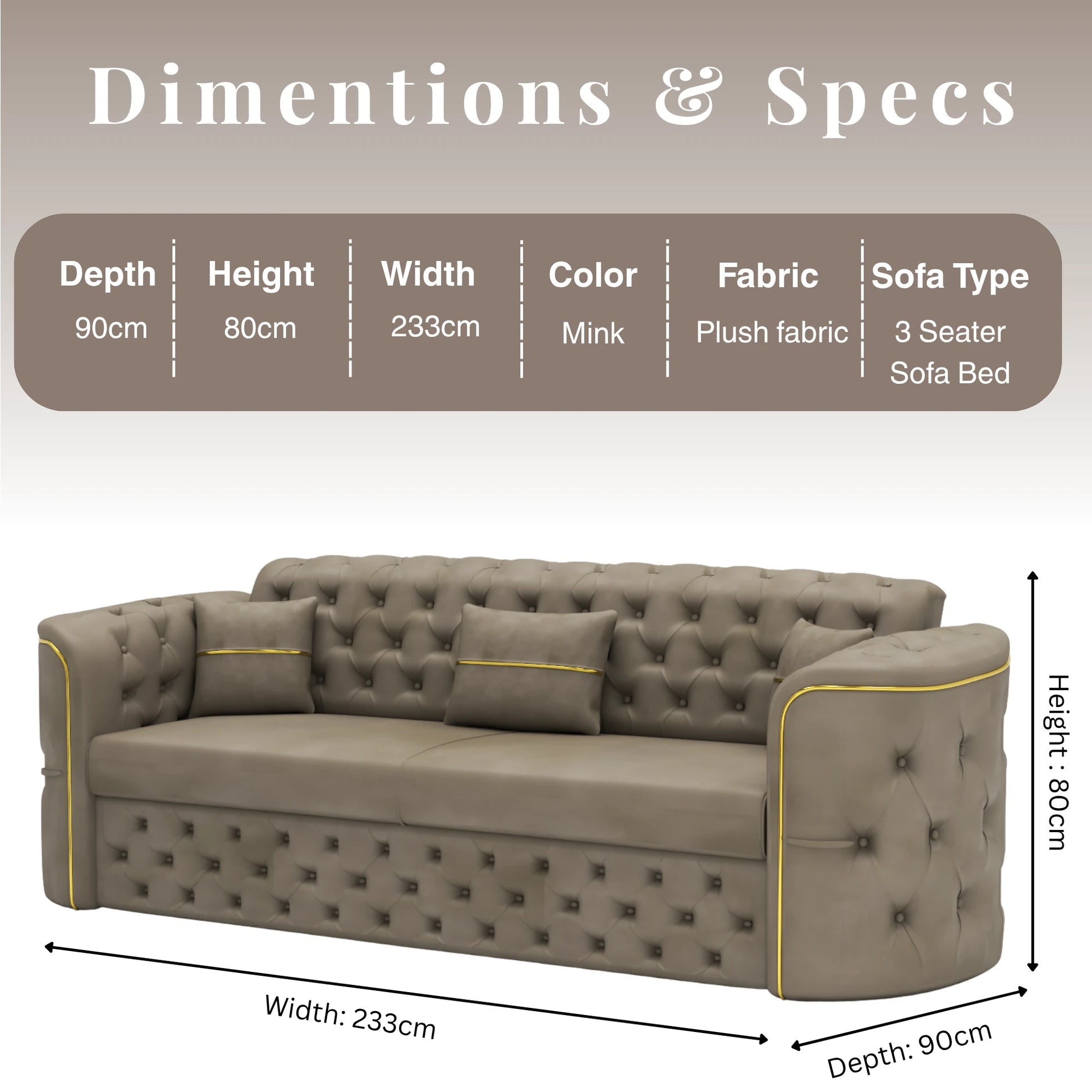 3 Seater Mink