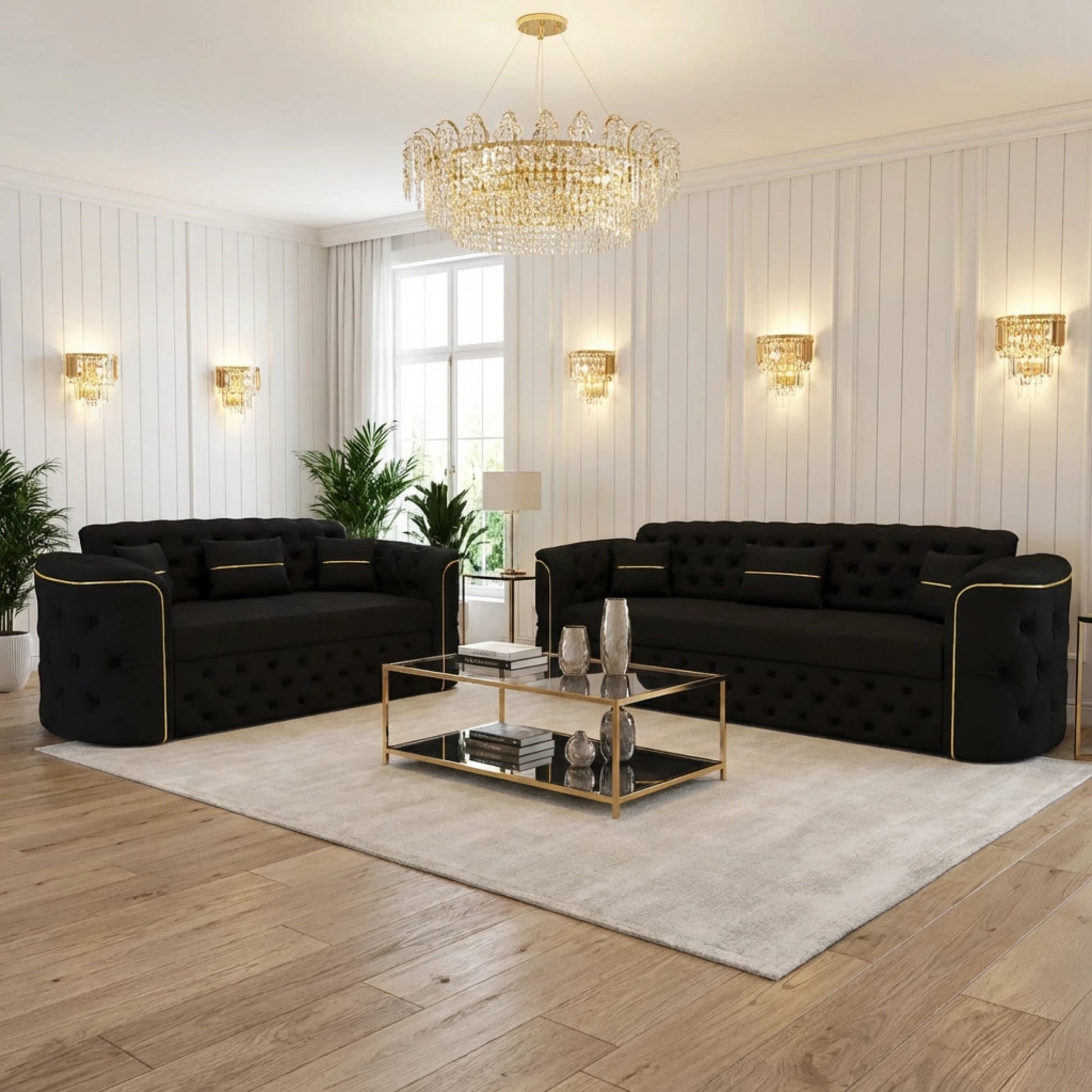 3+2 Seater Black