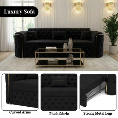 3+2 Seater Black