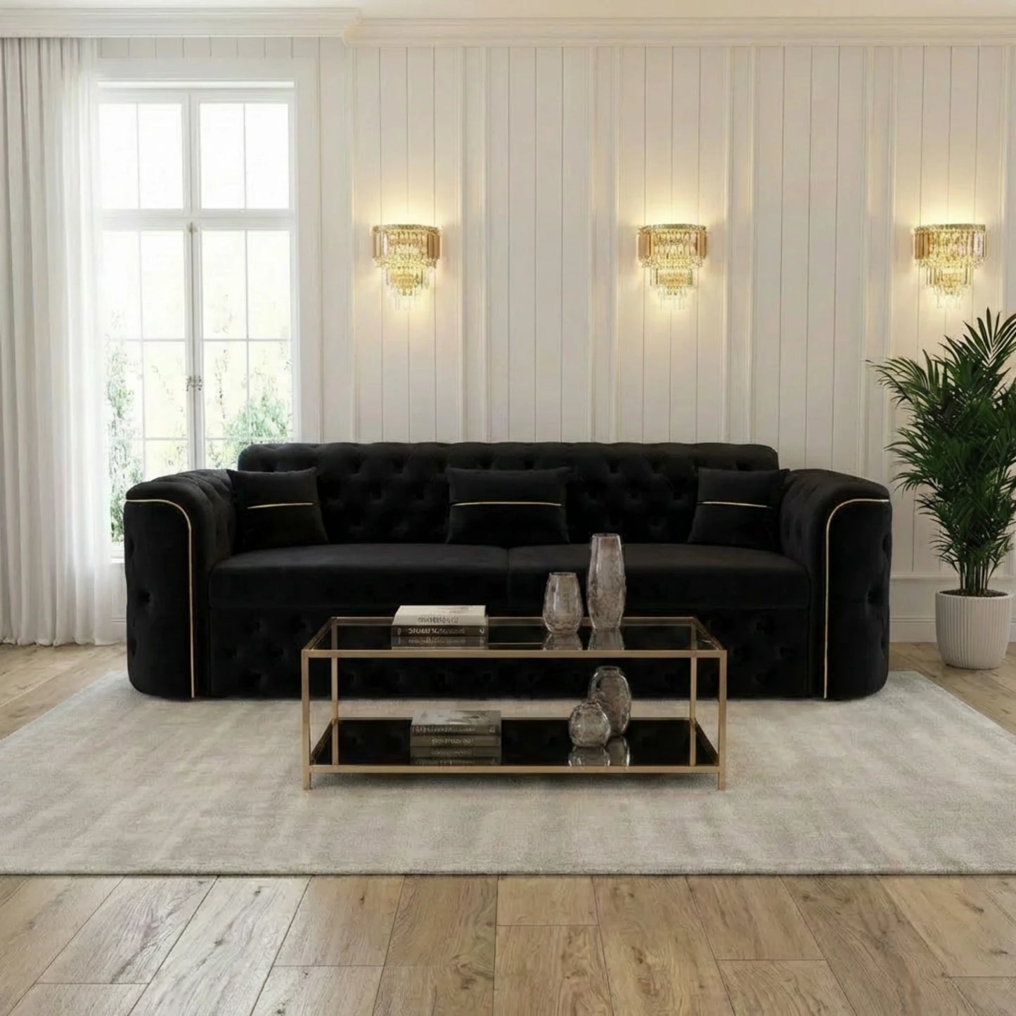 3 Seater Black