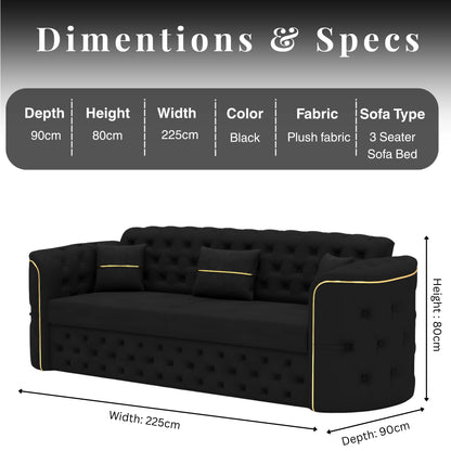 3 Seater Black