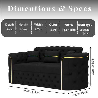 2 Seater Black