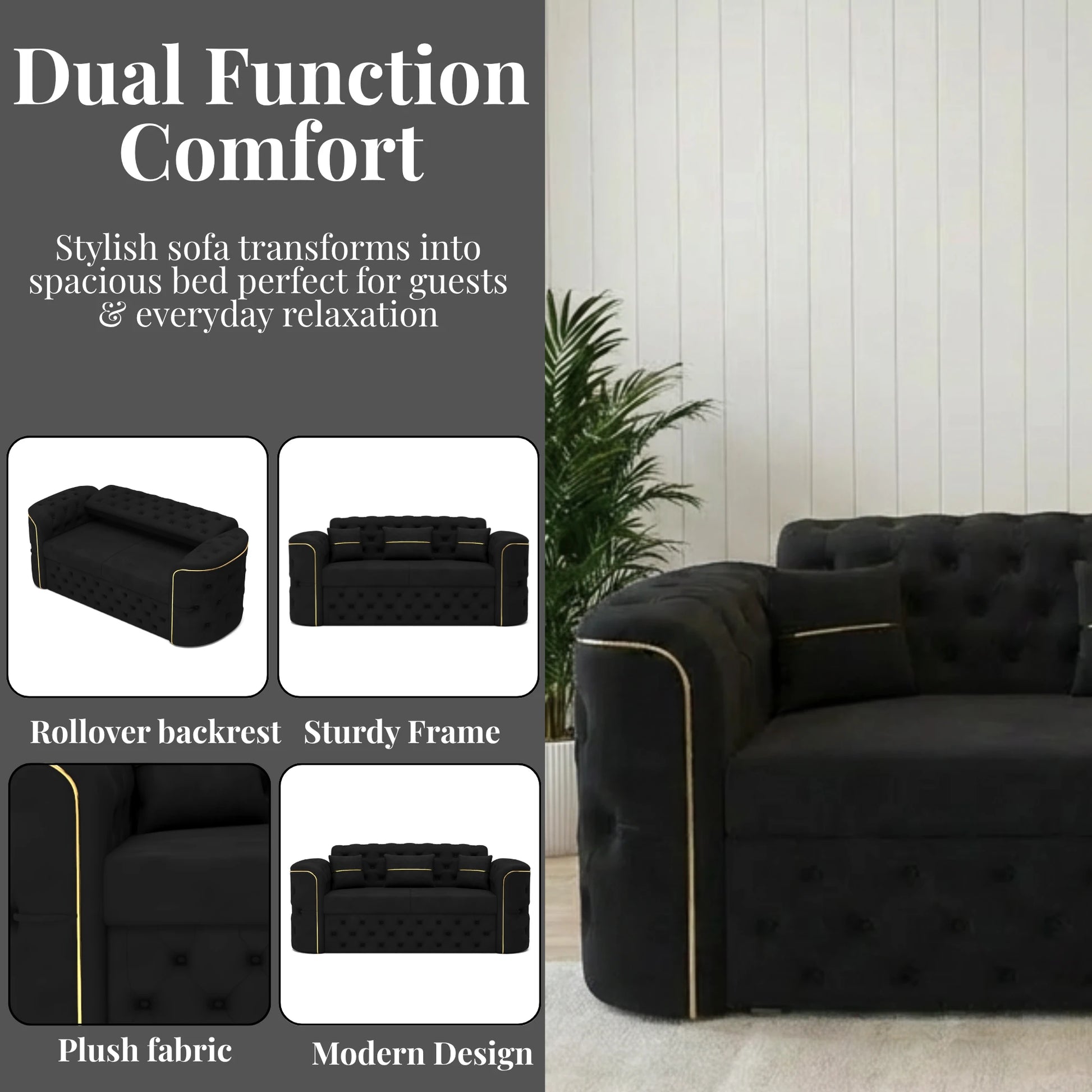 2 Seater Black