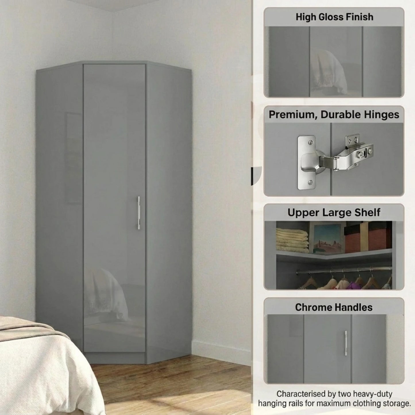 Verona 1 Door Corner Wardrobe