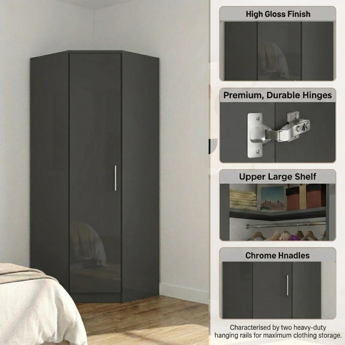 Verona 1 Door Corner Wardrobe