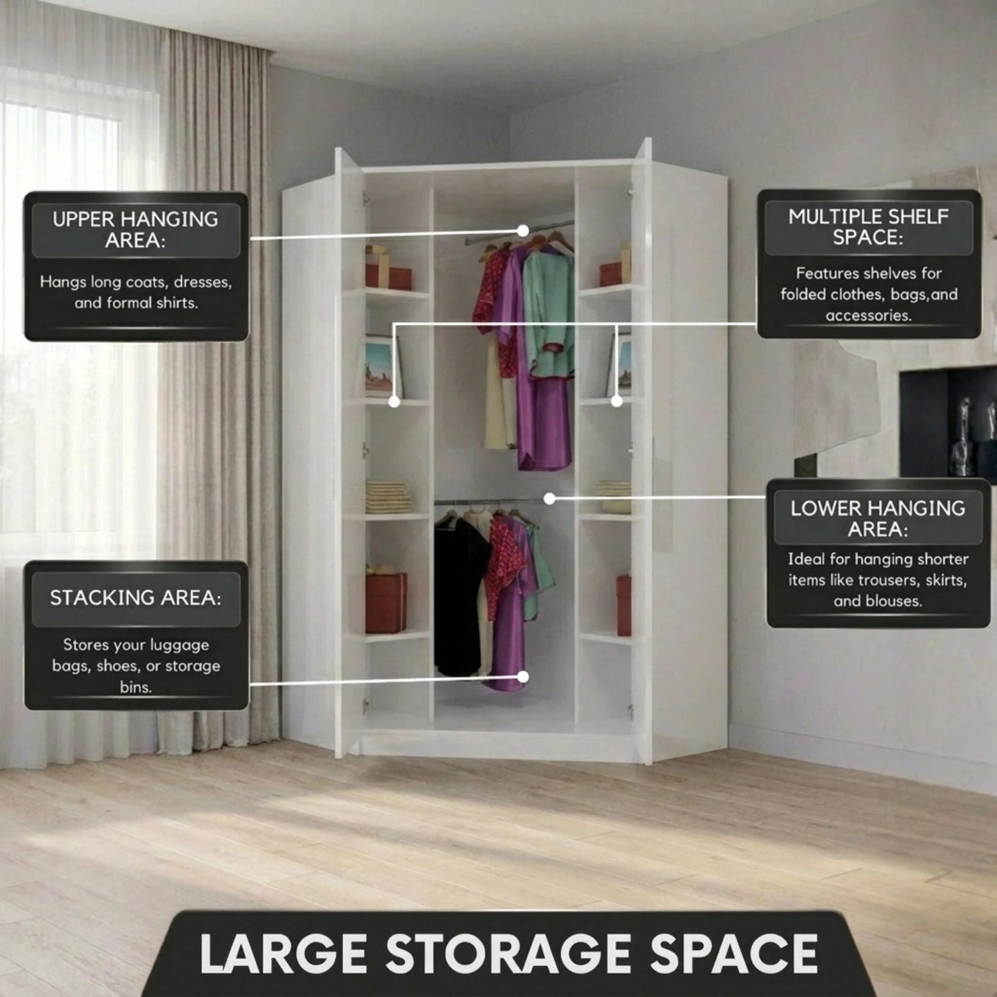 Verona Corner 2 Door Wardrobe