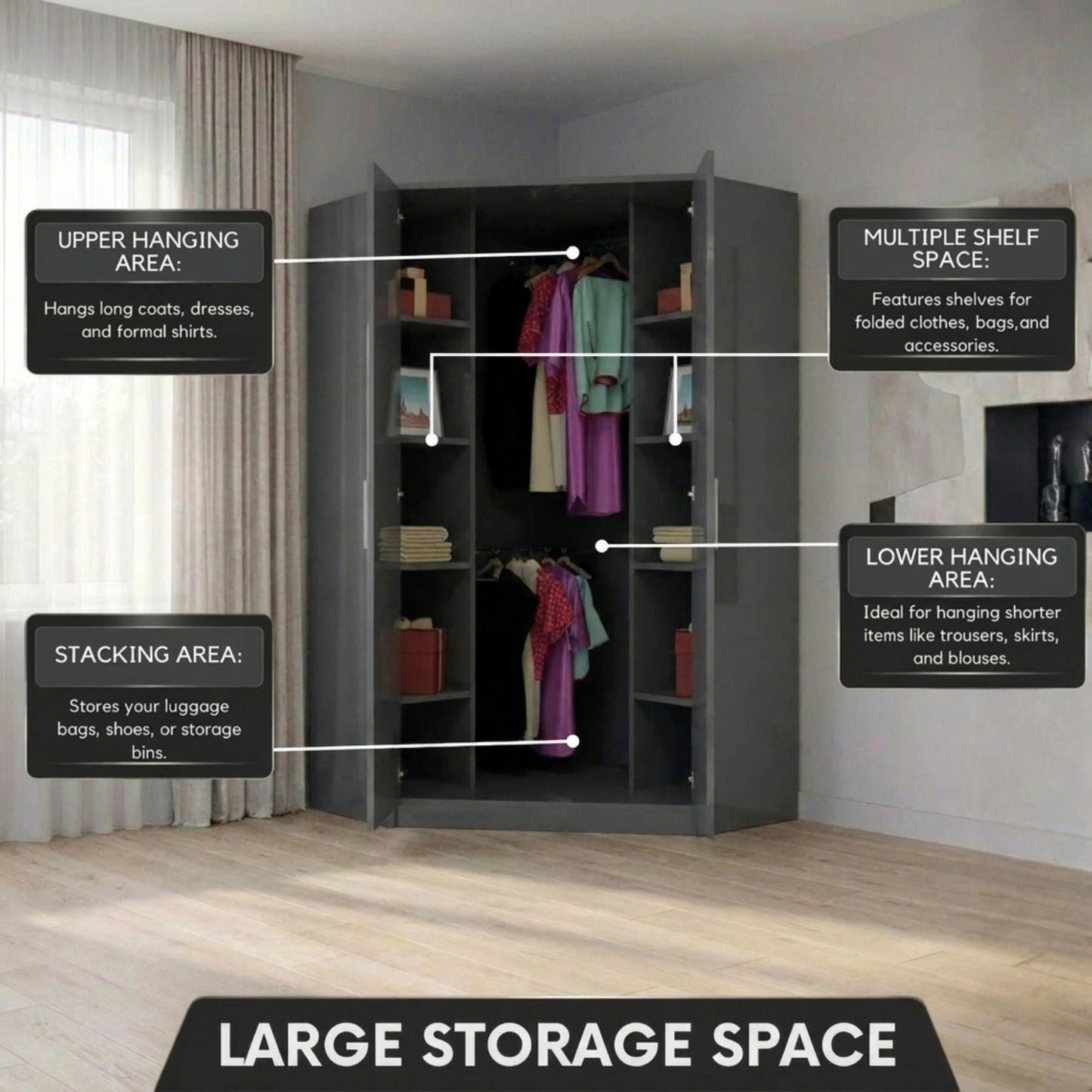 Verona Corner 2 Door Wardrobe
